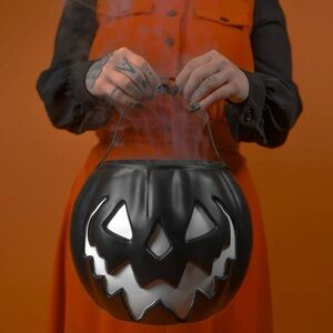 new lively ghosts black haunted hallows pumpkin pail halloween jack o lantern